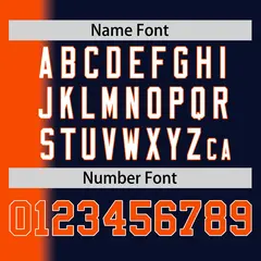 Navy Orange Pinstripe Gradient Baseball Jersey 4