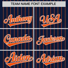 Navy Orange Pinstripe Two-Tone Authentic Baseball Jersey 3