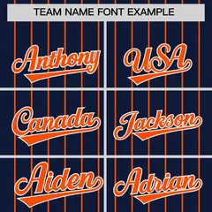 Navy Orange Pinstripe Two-Tone Authentic Baseball Jersey 3