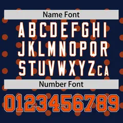 Navy Orange Polka Dot Graffiti Authentic Baseball Jersey 4
