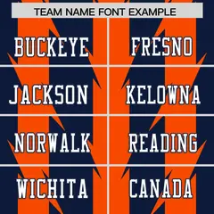 Navy Orange Razr Stripe Graffiti Pattern Flag Football Jersey 3