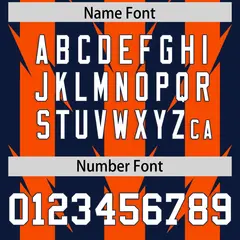 Navy Orange Razr Stripe Graffiti Pattern Flag Football Jersey 4