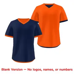 Navy Orange Reversible Pullover Baseball Jersey 9