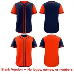 Navy Orange Reversible Raglan Baseball Jersey 9