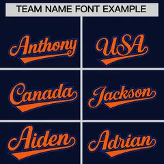 Navy Orange Royal Sleeve Flag Lace Baseball Jersey 3