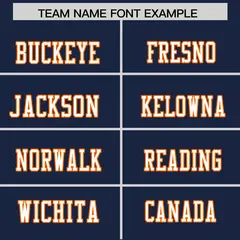 Navy Orange Shoulder Star Pattern Flag Football Jersey 3