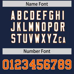 Navy Orange Shoulder Star Pattern Flag Football Jersey 4