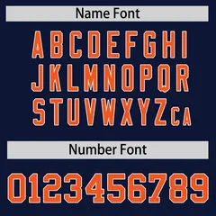 Navy Orange Side Camo Baseball Jersey 4