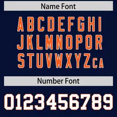 Navy Orange Side Stripe Authentic Football Jersey 4
