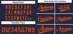 Navy Orange Solid Classic Authentic Baseball Jersey 3