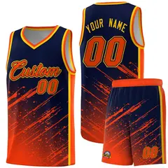 Navy Orange Splash Basketball Kit for Summer Camp 1