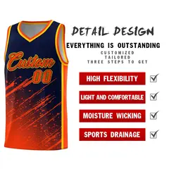 Navy Orange Splash Basketball Kit for Summer Camp 2
