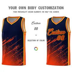 Navy Orange Splash Basketball Kit for Summer Camp 3