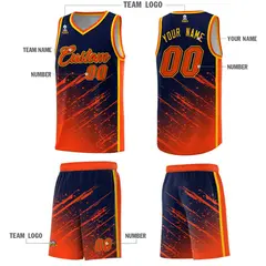 Navy Orange Splash Basketball Kit for Summer Camp 5