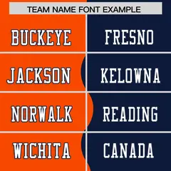 Navy Orange Split Fashion Mesh Authentic Football Jersey 3