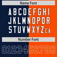 Navy Orange Split Two Tone Design Football Jersey 4