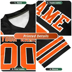 Navy Orange Star Gradient Flag Football Jersey 5