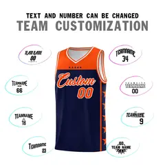 Navy Orange Star Pattern Basketball Jersey Sports Uniform 4