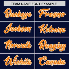 Navy Orange Star Pattern Raglan Football Jersey 3