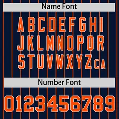 Navy Orange Stripe Raglan Sleeves Fashion Baseball Jersey 4