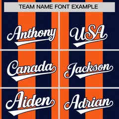 Navy Orange Stripe Two-Button Softball Jersey 3