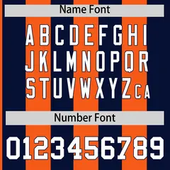Navy Orange Stripe Two-Button Softball Jersey 4
