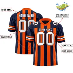 Navy Orange Thick Stripe Authentic Football Jersey 2