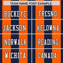 Navy Orange Thick Stripe Authentic Football Jersey 3