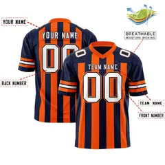 Navy Orange Thick Stripe Authentic Football Jersey 2