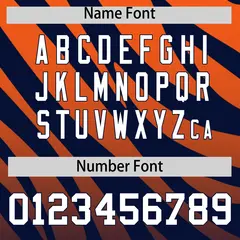 Navy Orange Tiger Stripe Gradient Baseball Jersey 4