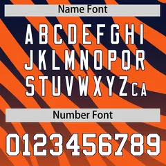 Navy Orange Tiger Stripe Gradient Baseball Jersey 4