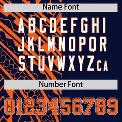 Navy Orange Tribal Split Baseball Jersey 4