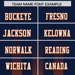 Navy Orange Vertical Fine Stripe Gradient Football Jersey 3