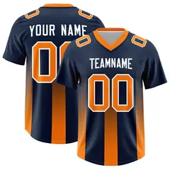Navy Orange Vertical Gradient Stripe Team Football Jersey 1