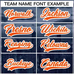 Navy Orange-White Chicago City Skyline Baseball Jersey 3