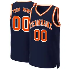 Navy Orange-White Classic Basketball Jersey