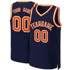Navy Orange-White Classic Basketball Jersey