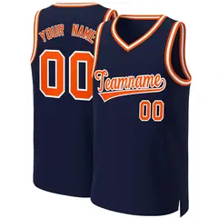 Navy Orange-White Classic Basketball Jersey 1