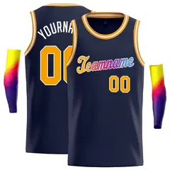 Navy Orange-White Classic Casual Basketball Jersey 1