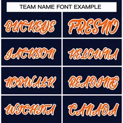 Navy Orange-White Classic Hockey Jersey 3