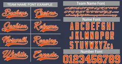 Navy Orange-White Classic Style Authentic Baseball Jersey 3