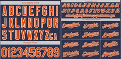 Navy Orange-White Classic Style Authentic Baseball Jersey 3