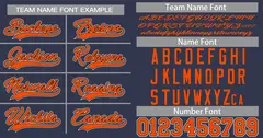 Navy Orange-White Classic Style Authentic Baseball Jersey 3