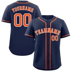 Navy Orange-White Classic Style Authentic Baseball Jersey 1