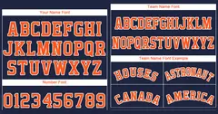 Navy Orange-White Classic Style Authentic Baseball Jersey 3