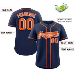 Navy Orange-White Classic Style Authentic Baseball Jersey 2