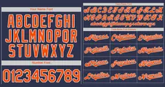 Navy Orange-White Classic Style Authentic Baseball Jersey 3