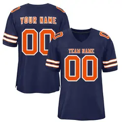 Navy Orange-White Classic Style Authentic Football Jersey 1