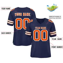 Navy Orange-White Classic Style Authentic Football Jersey 2