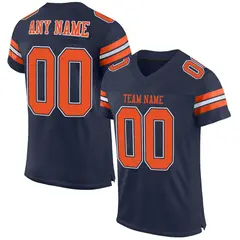 Navy Orange-White Classic Style Mesh Football Jersey 1